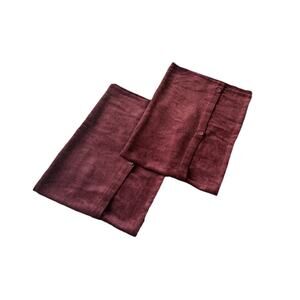 2 Discontinued Croscill Luxury Curtains Short Valances Burgundy Chenille Maroon